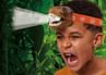 T rex head torch Brainstorm worn by boy