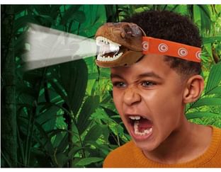 T rex head torch Brainstorm worn by boy