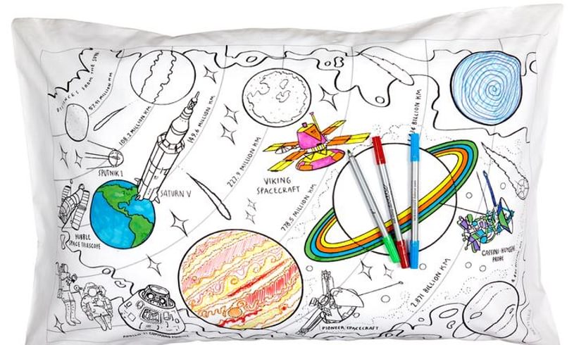 space explorer pillowcase with planets