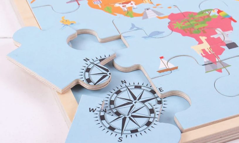 Wooden World Map Puzzle 