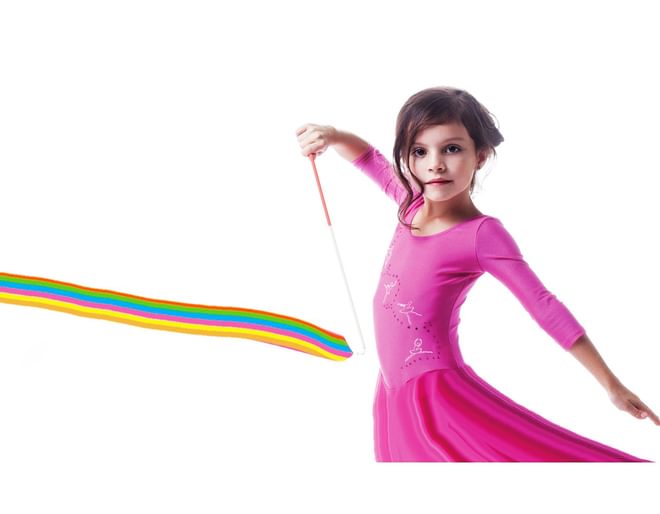 10-Foot Rainbow Twirling Dance Ribbon Gymnastics Cosplay Marching Dress-Up  Fun