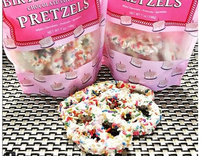 Chocolate Works 7oz. Chocolate Covered Birthday Cake Pretzels - BCP