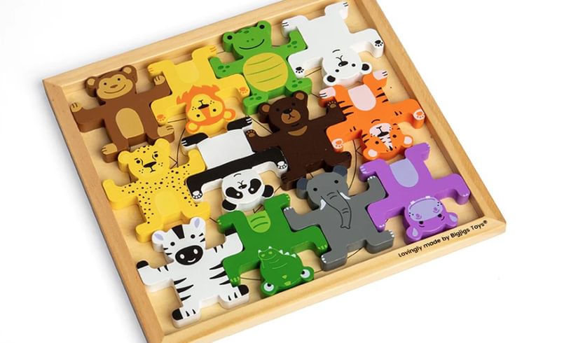 Bigjigs Wild Animals Wooden Stacker