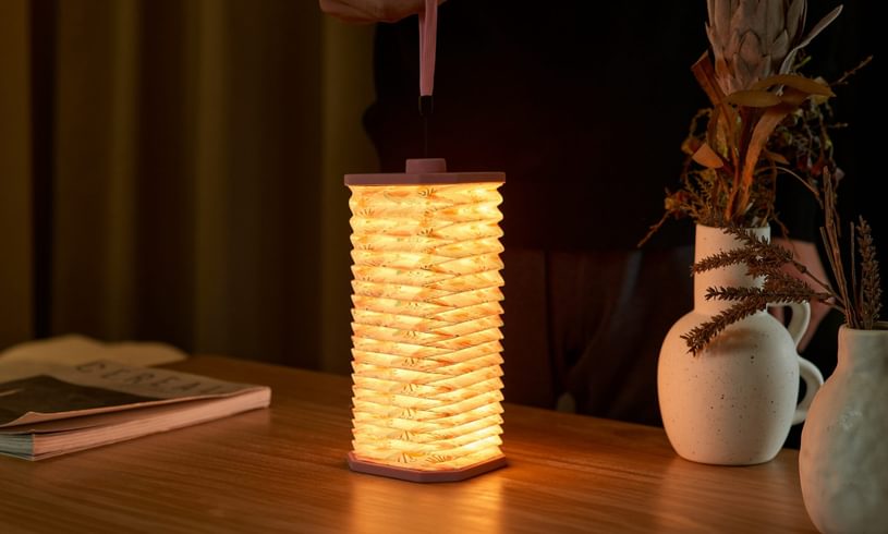 Accordion Floral Lamp