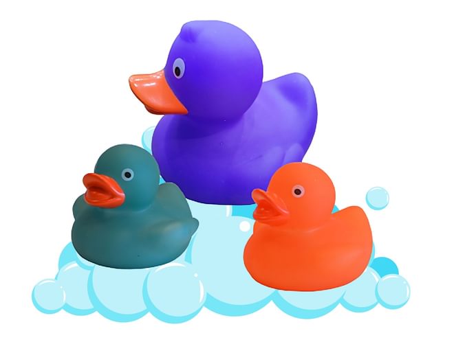 Coloured rubber ducks deals