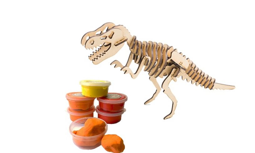 Make a T-Rex wood and clay